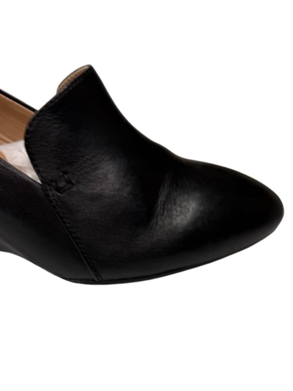 Aerosoles NIB Inner Circle Black Leather Wedge Pumps Heels Slip On Loafer Size 6 - Picture 4 of 9